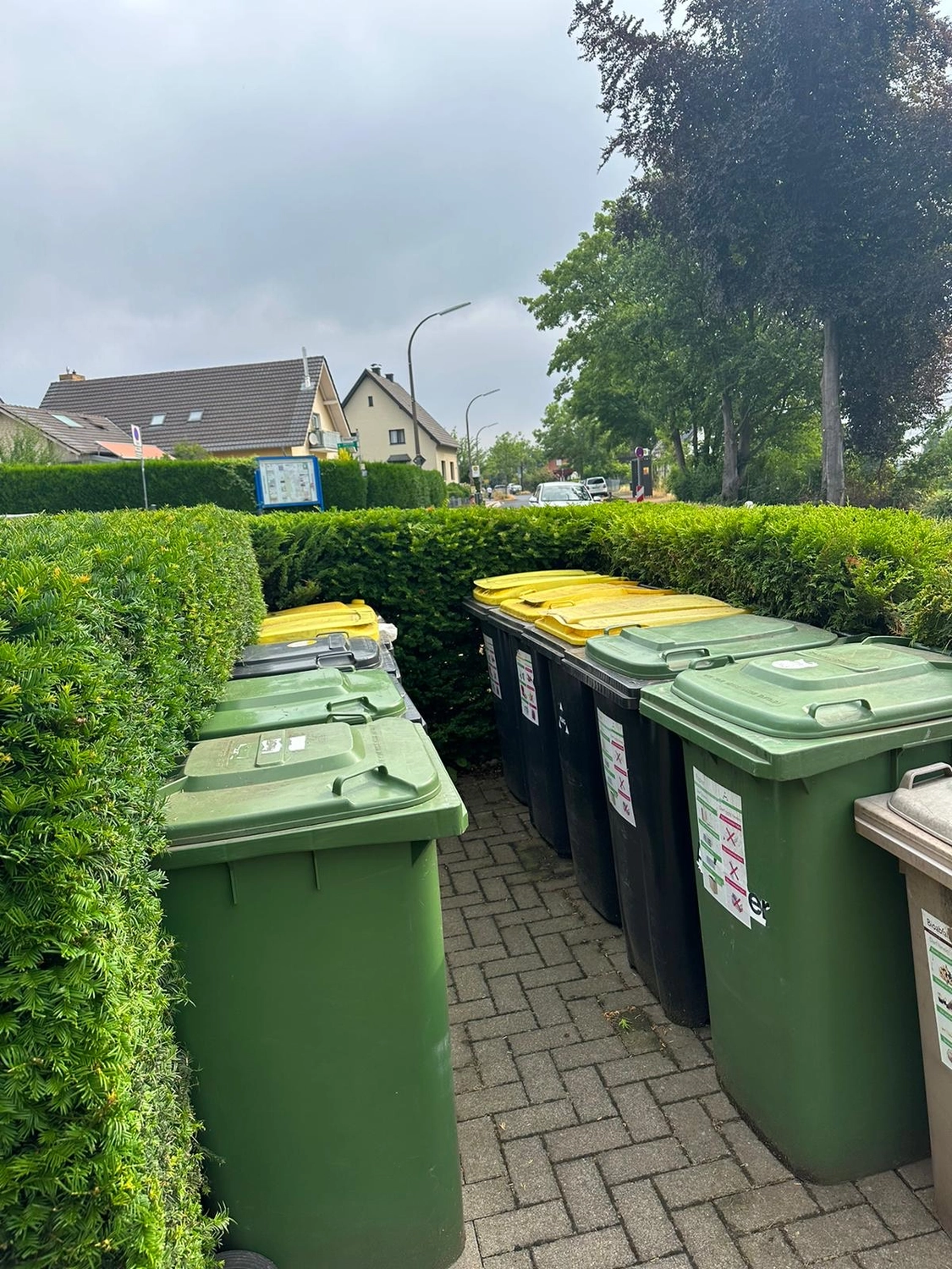 Seiffert Hausmeisterservice – Hausmeisterservice – eine Reihe von Hausmüll-Sortierbehältern für Recycling und Restmüll